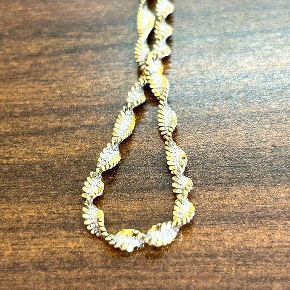 Sterling silver gold overlay twist necklace - Picture 5 of 7